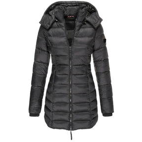 Casaco Feminino de Inverno com Capuz e Zíper - Acolhedor, Elegante e Leve