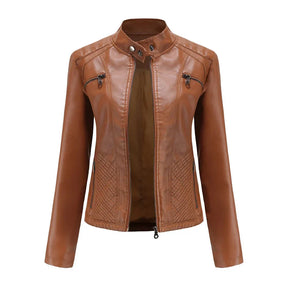 Jaqueta Feminina Casual com Zíper Estilo Streetwear